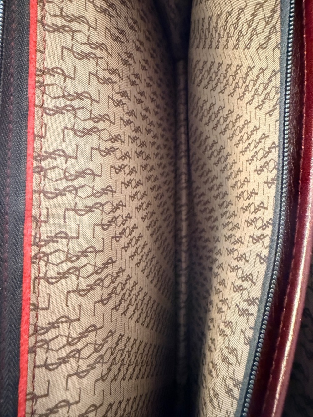 YSL Rare Vintage Portfolio Leather Briefcase in Burgundy with Gold hardware - Picture 13 of 16